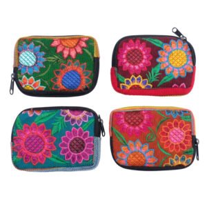 Monederos Artesanales Bordados De Flores