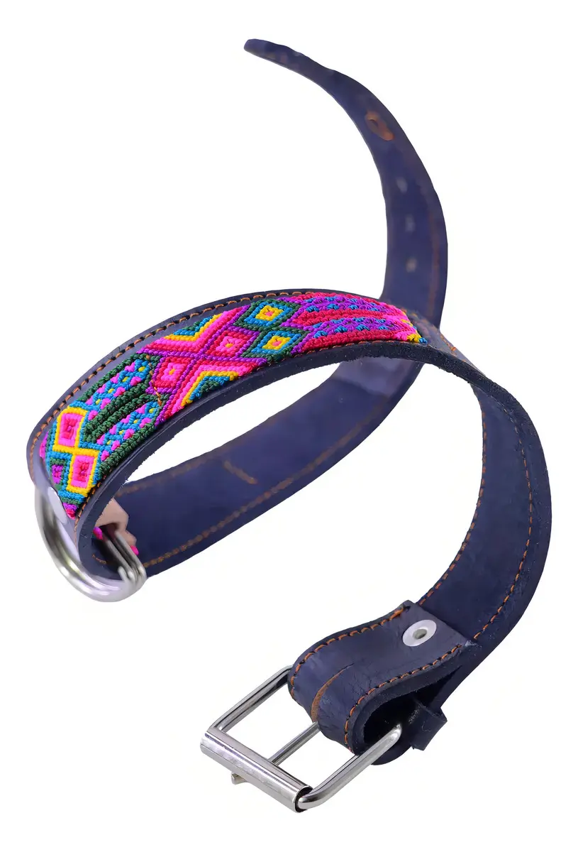 Collar Para Grande De Piel Con Tejido Artesanal 55 cms - Image 5