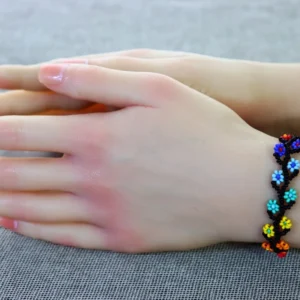 Pulseras De Chaquira Flores Margaritas Artesanales