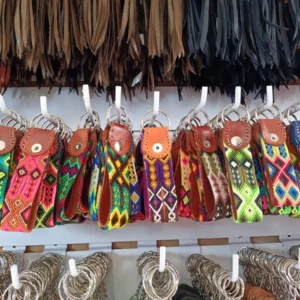 Llaveros Artesanal De Piel Con Tejido Hecho A Mano