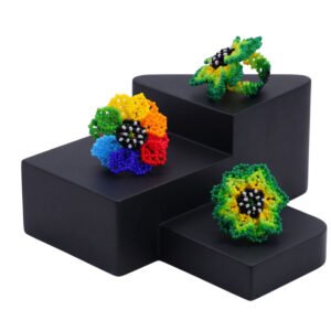 Anillos De Girasol Chaquira Huichol Tejido Artesanal