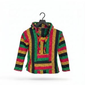 Sudadera De Jerga Artesanal Unisex Con Capucha Mexicana