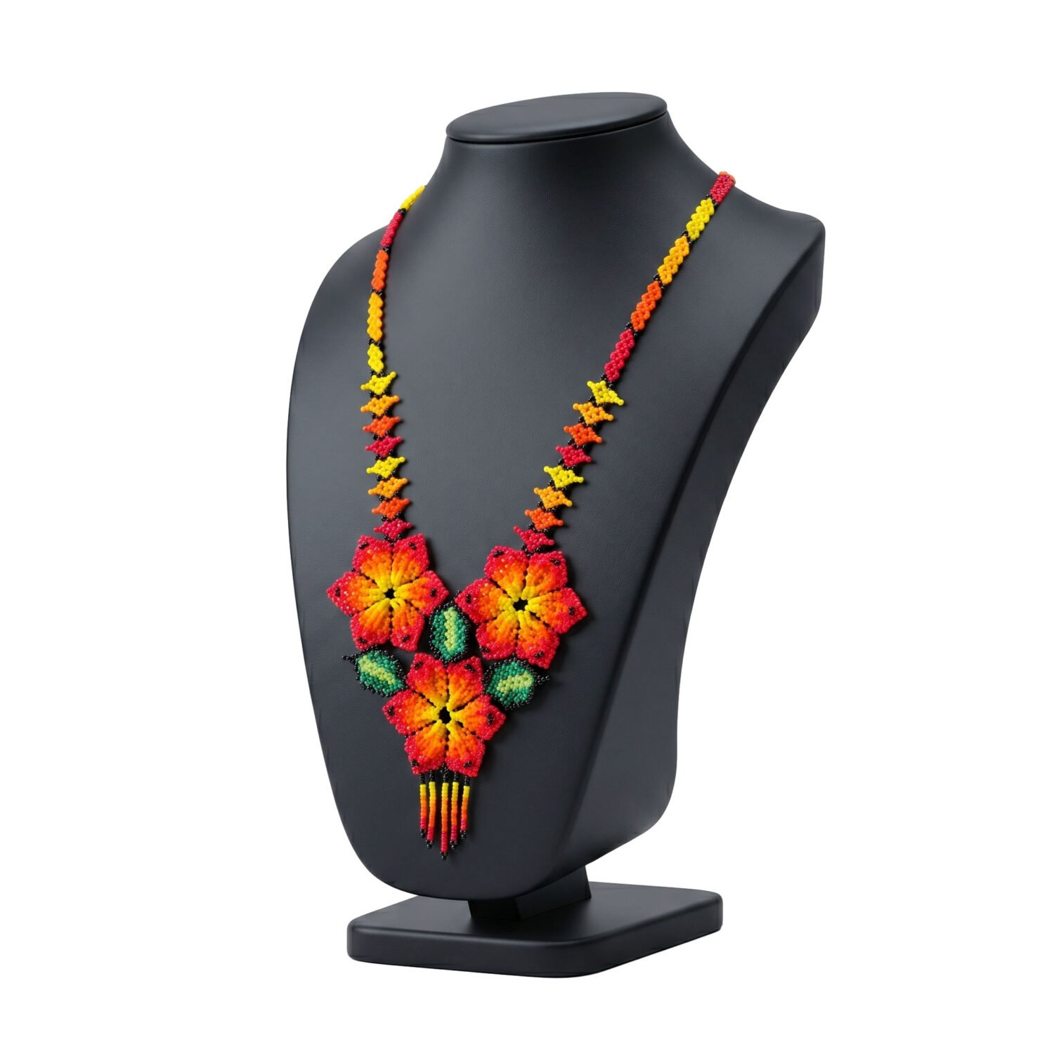 Collare de Chaquira Huichol Artesanal Diseño Floral - Image 3