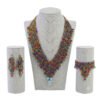 Juego de Collar de Chaquira Cristal Artesanal Pulsera y Aretes