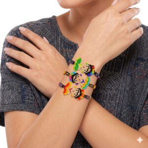 Pulsera De Chaquira Artesanal Diseño Frida Kahlo Mexicana