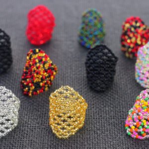 Anillo De Chaquira Multicolores Estilo Huichol Artesanía