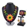 Set Collar Gargantilla De Flor Girasol De Cuentas Huichol