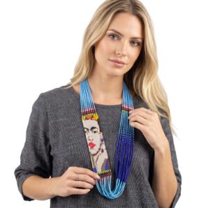 Collar Artesanal Frida Kahlo De Chaquira Hecho A Mano