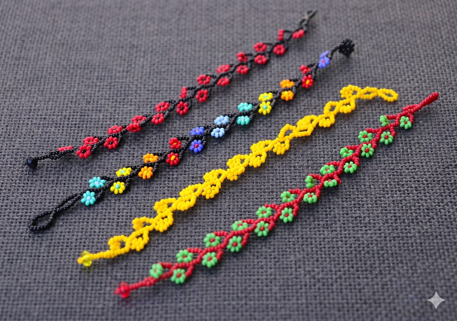 Pulseras De Chaquira Flores Margaritas Artesanales - Image 3