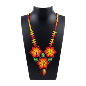 Collare de Chaquira Huichol Artesanal Diseño Floral