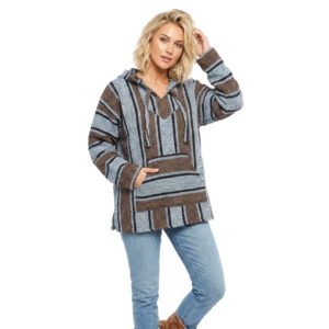 Sudadera De Jerga Artesanal Unisex Con Capucha Mexicana