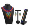 Set Collar de Chaquira Huichol Gargantilla con Flecos