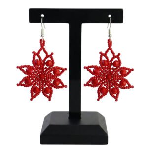 Aretes Colgantes De Chaquira Y Cristal Hechos A Mano