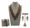 Set Collar Aretes y Pulsera de Chaquira Artesanal