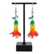 Aretes De Chaquira Largos Flor Campana Colgantes Boho