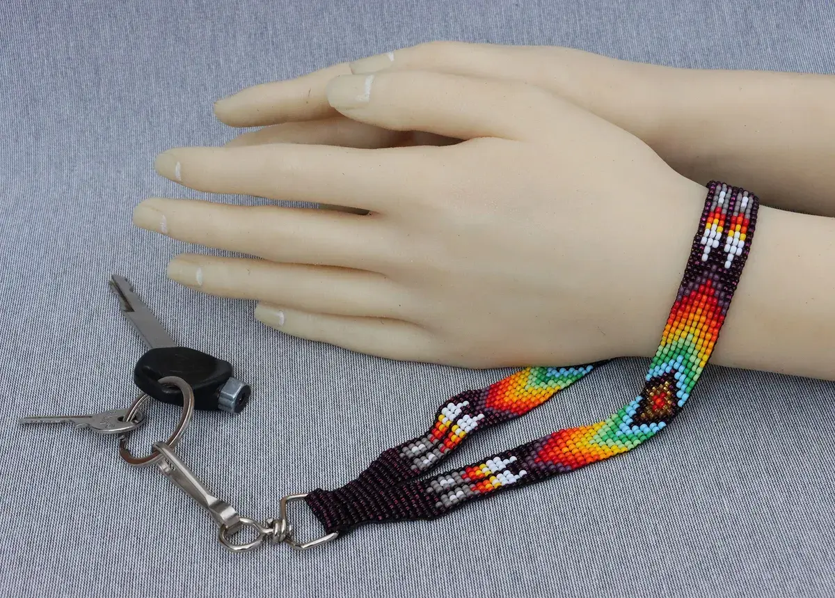 Llavero De Chaquira Huichol Porta Llaves Artesanal - Image 3