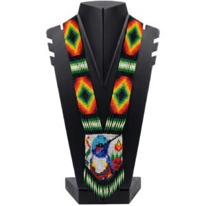 Collar Largo Artesanal Huichol De Chaquira Colibrí