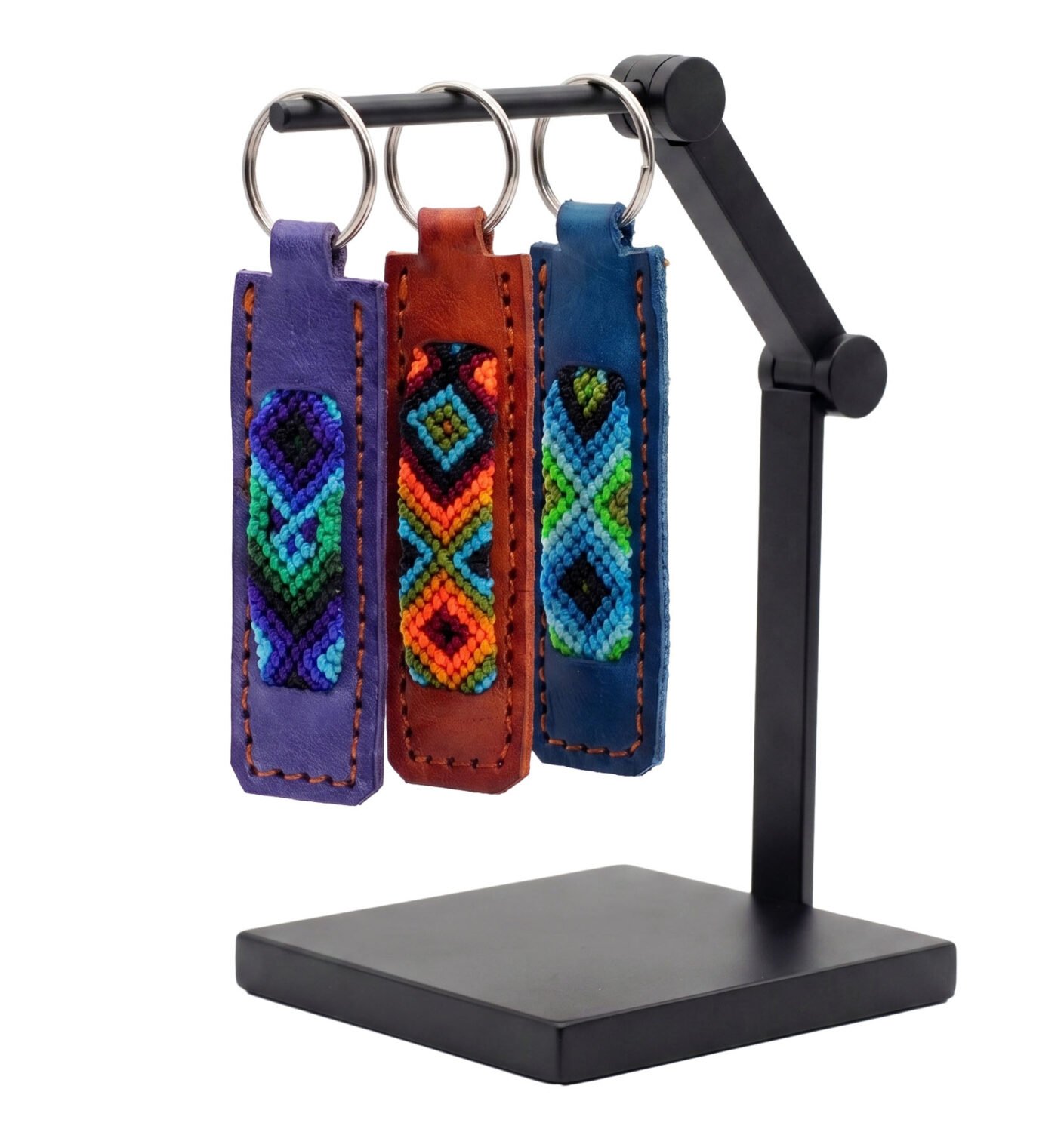 Llaveros Artesanales Mexicano De Piel Tejido Multicolor - Image 7