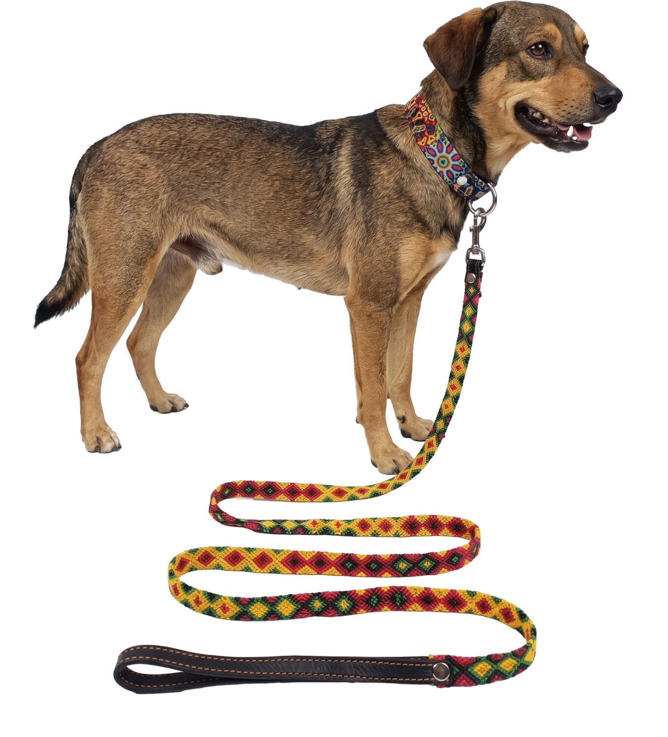 Collar Para Perro Grande De Piel Y Yute Artesanal 50cm - Image 5