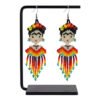 Aretes De Chaquira Frida Kahlo Colgantes Artesanales
