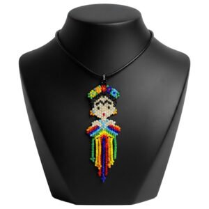 Collar Frida Kahlo Dije Artesanal Chaquira Huichol