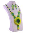 Set Collar De Flor Grande Chaquira Arte Huichol
