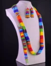 Set Collar Aretes Y Pulsera De Chaquira Zulu Artesanal