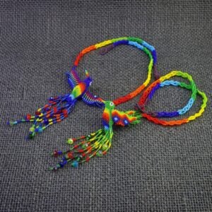 Collar De Chaquira Colibrí Largo Artesanía Mexicana Hecho A Mano