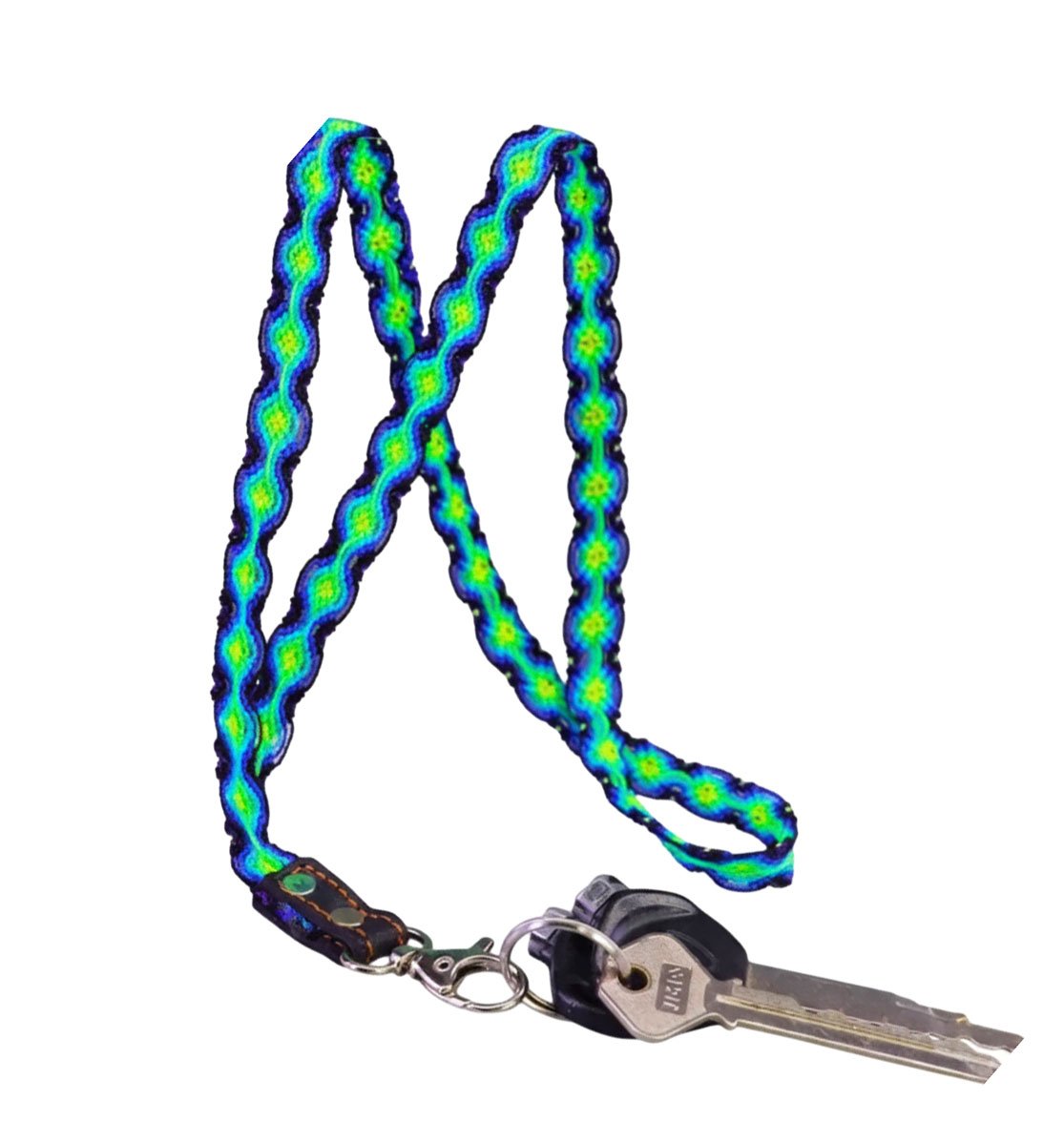 Lanyard Portallaves Tejido A Mano Multicolor Artesanal