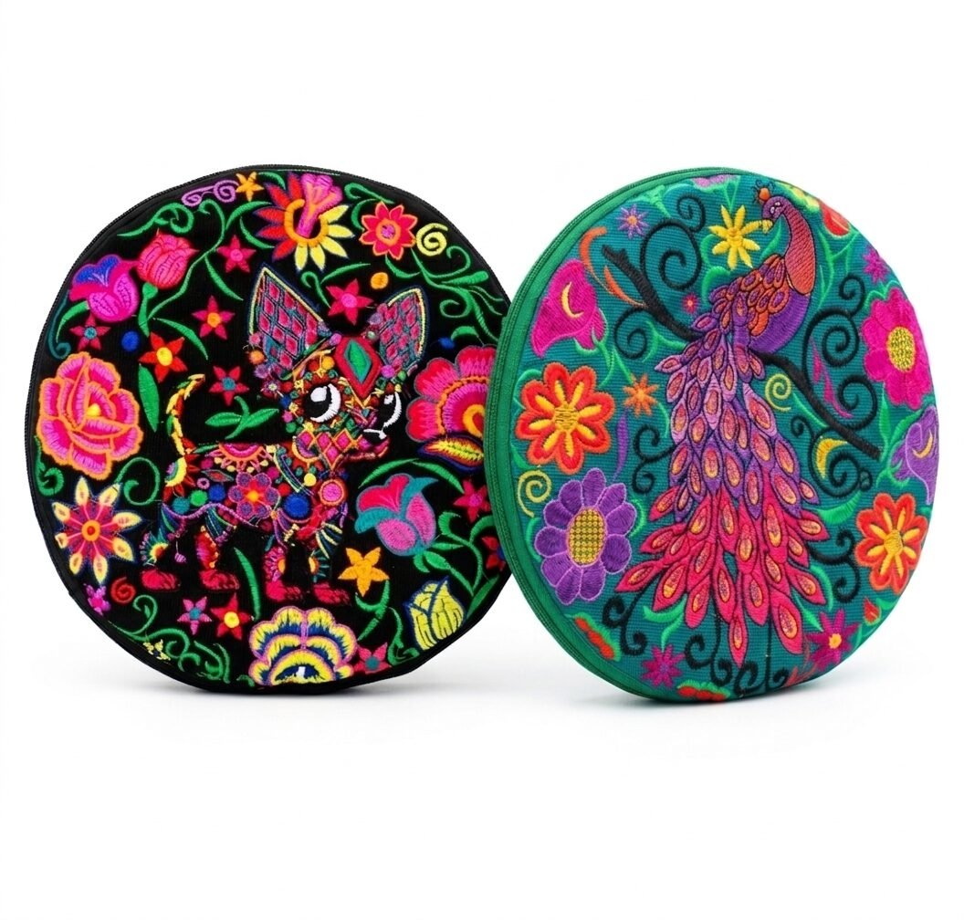 Tortillero Artesanal Mexicano Bordado Redondo Multicolores