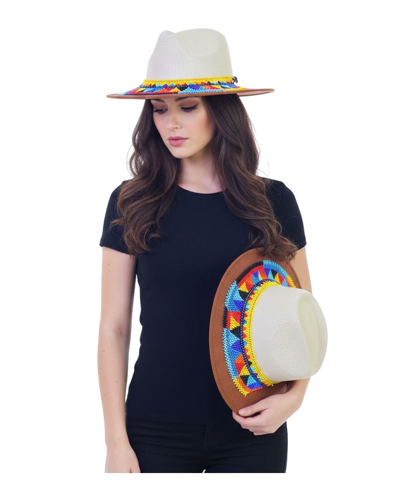 Toquilla Para Sombrero Tejido En Chaquira Estilo Huichol