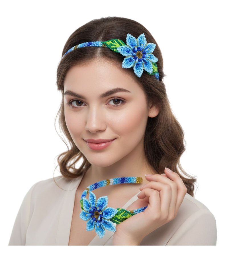 Diadema De Chaquira Huichol Flor Artesanal