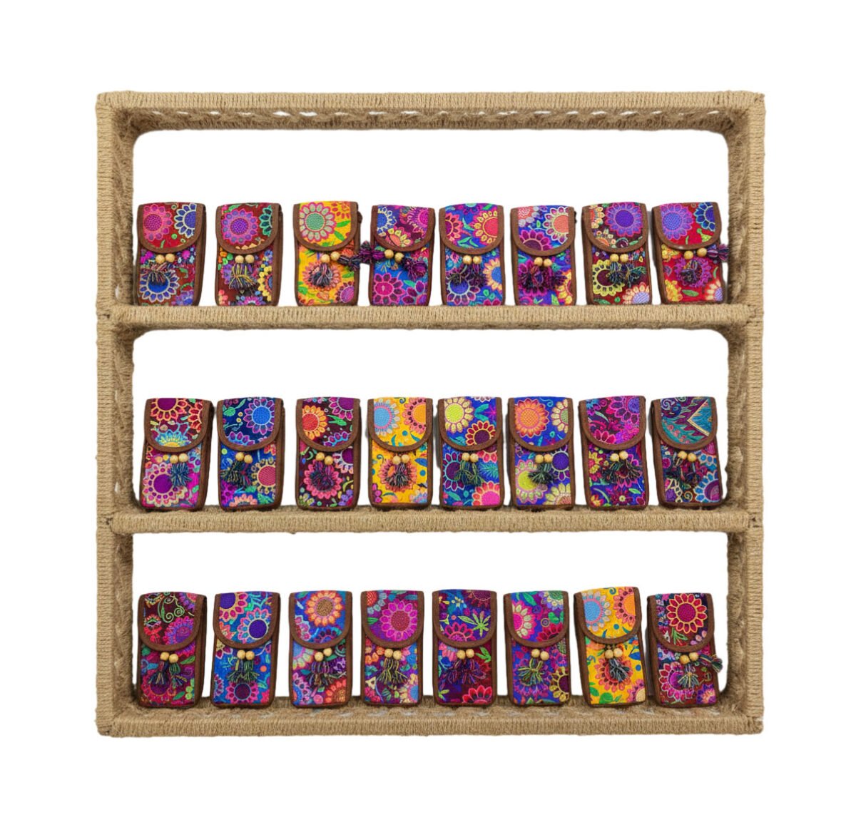 Bolsa De Gamuza Floral Porta Celular Para Dama