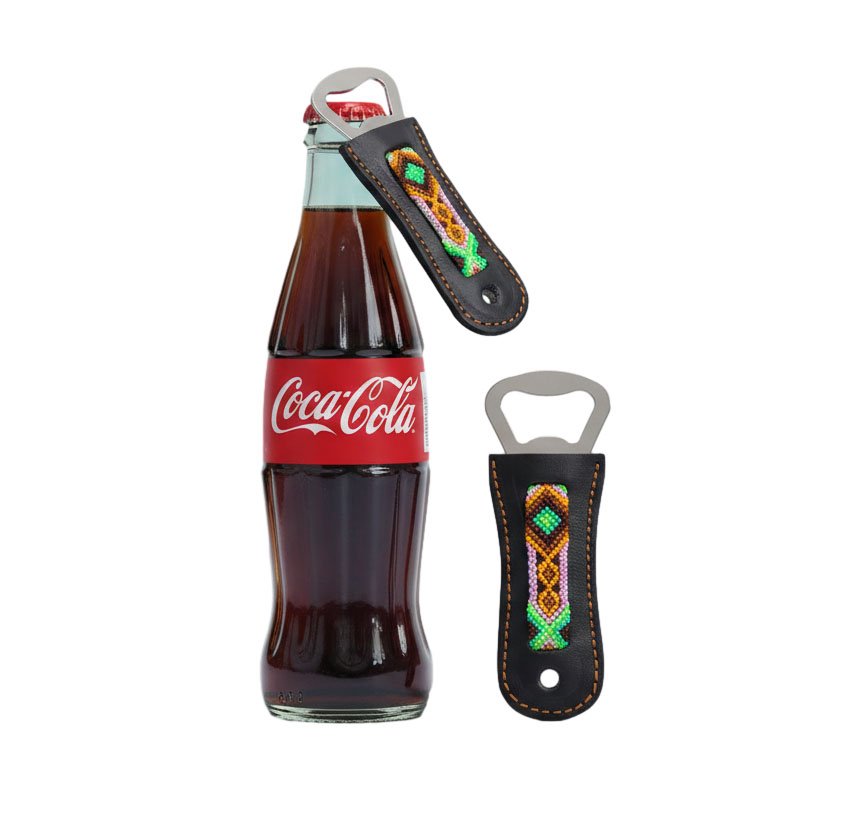 Destapador Artesanal De Piel Tejido Hecho A Mano