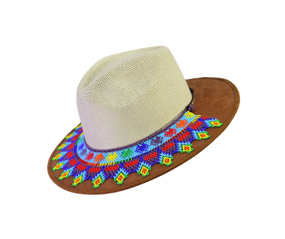 Toquilla De Chaquira Huichol Tejido Para Sombrero