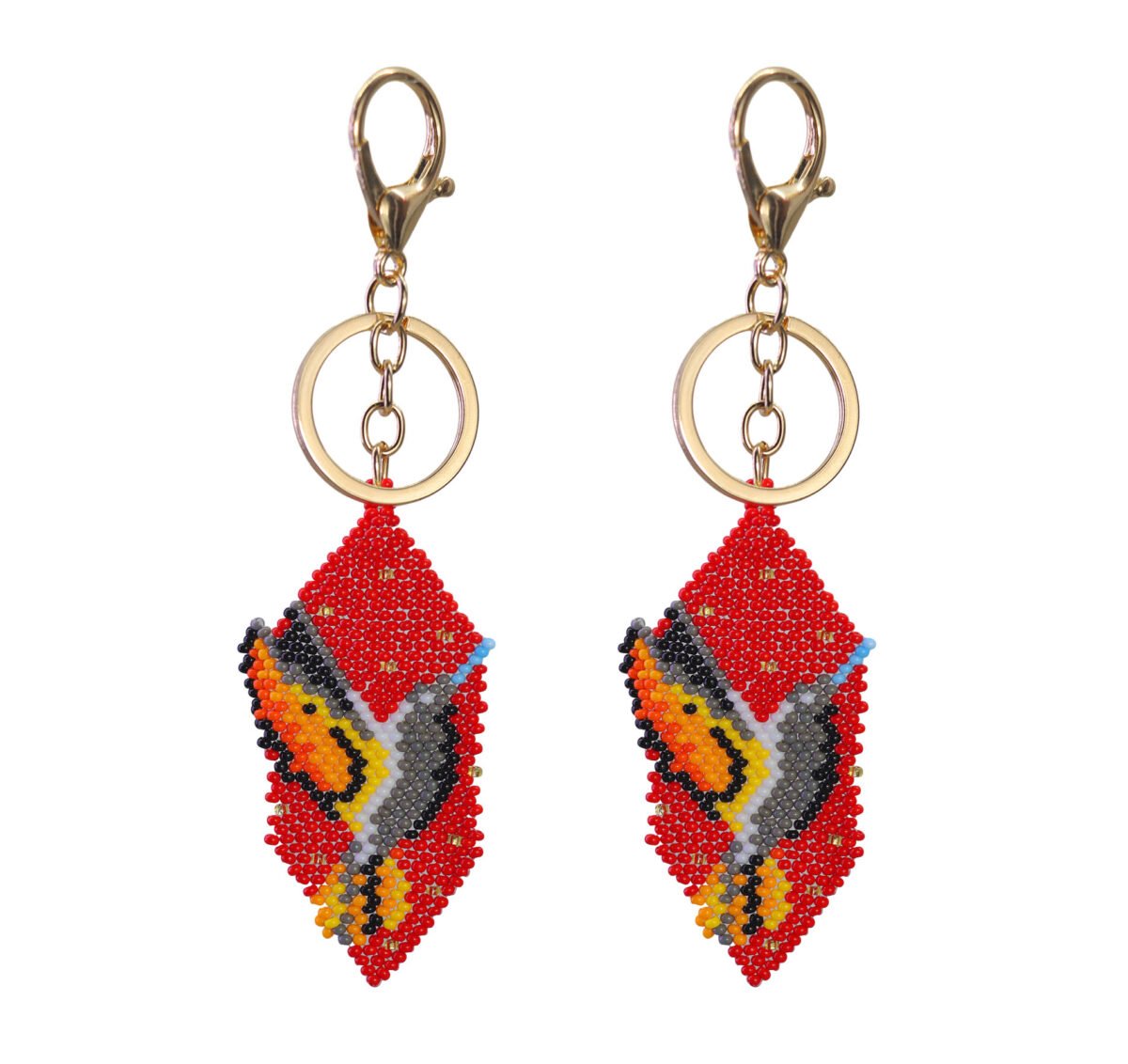 Llavero De Chaquira Artesanal Tejido A Mano Diseño De Colibri