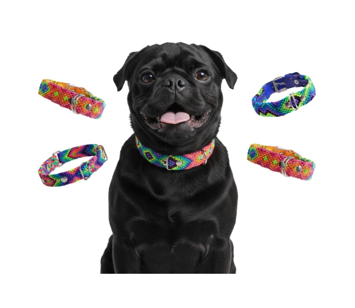 Collar De Piel Bordado H-G 45 CM Para Perro M